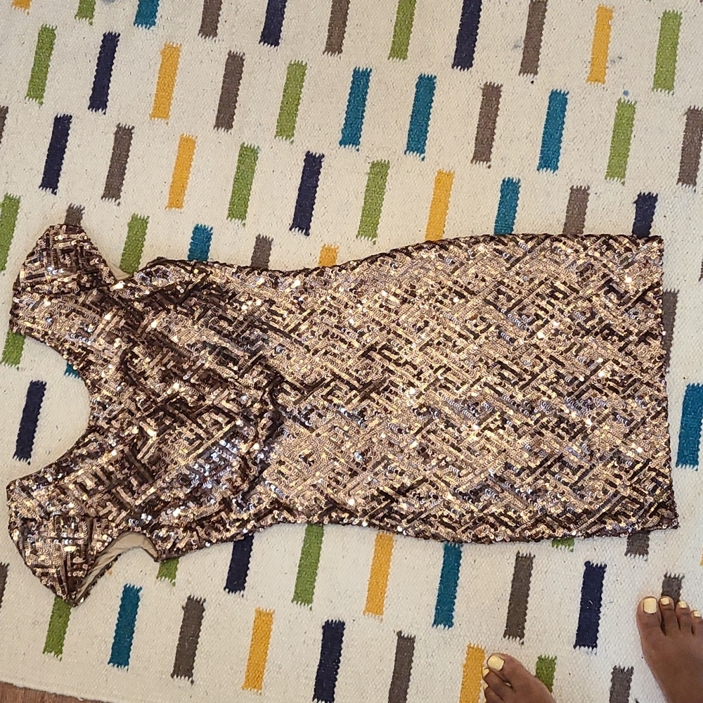 Bronze Sequin Party Dress